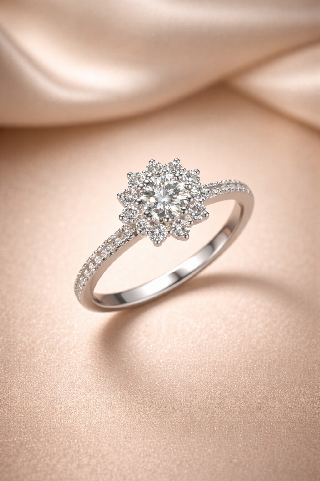 Kerasus Floral Diamond Cluster Ring – 18K Gold