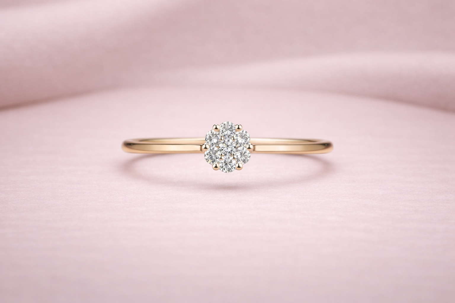 Kerasus Diamond Cluster Floral Ring – 14K Gold