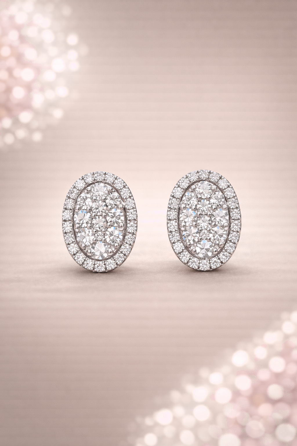 Kerasus 19 – 14K Gold Diamond Cluster Stud Earrings