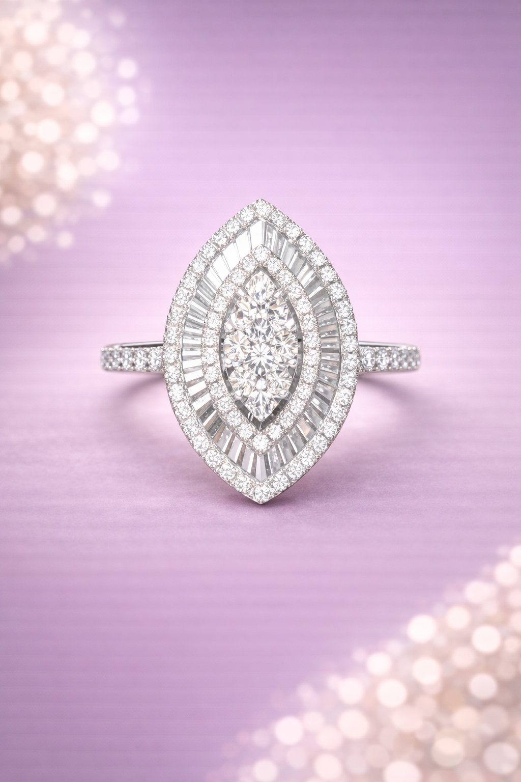 Kerasus 16 – 14K Gold Marquise Diamond Ring