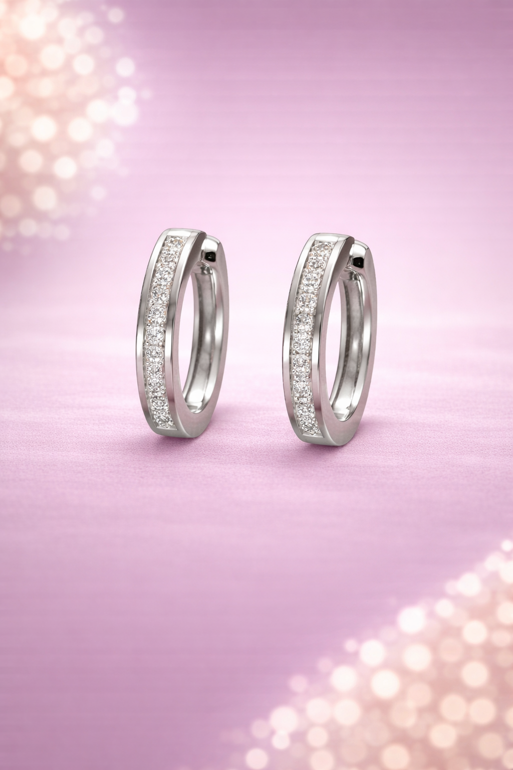 Kerasus 08 – 14K Gold Diamond Hoop Earrings