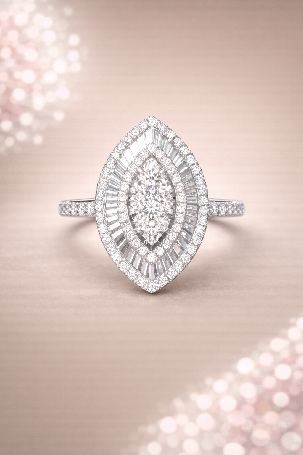 Kerasus 16 – 14K Gold Marquise Diamantring