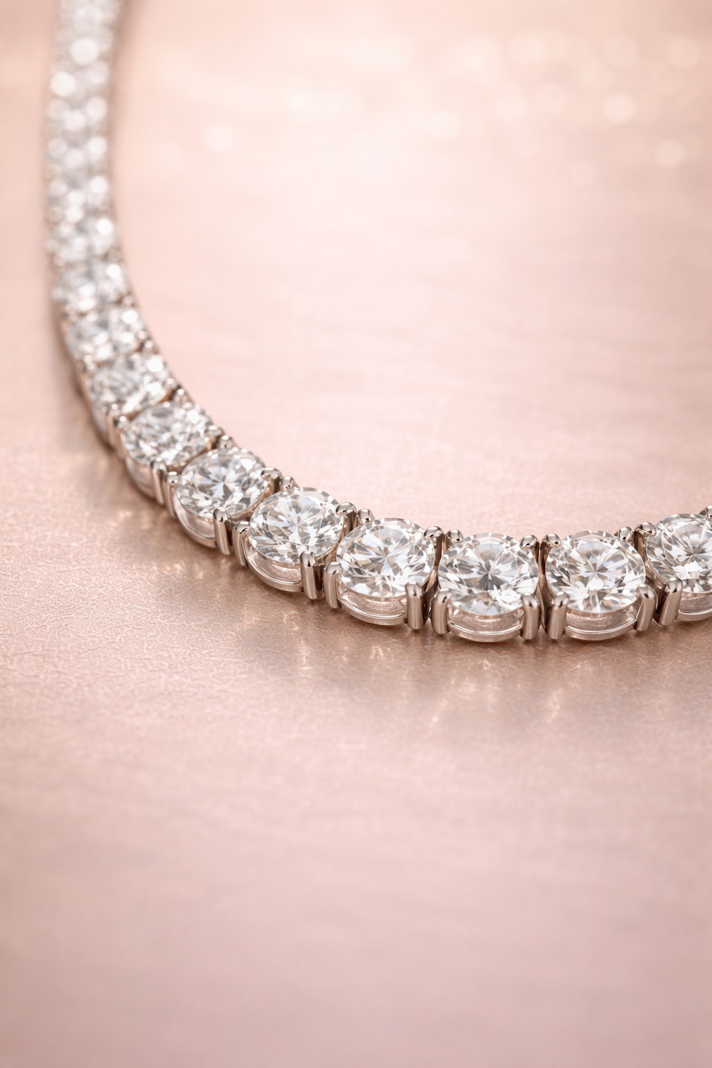 18K White Gold Diamond Tennis Necklace